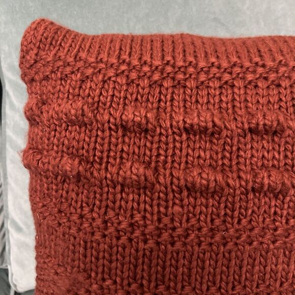 Threshold Designed Studio McGee Oversized Bobble Knit Square Throw Pillow Rust - Picture 5 of 10